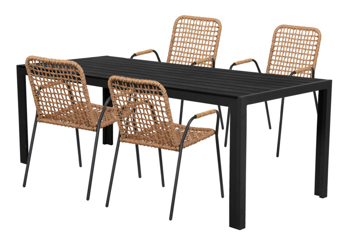 Hagestol Madison svart/natur – Sunlife®